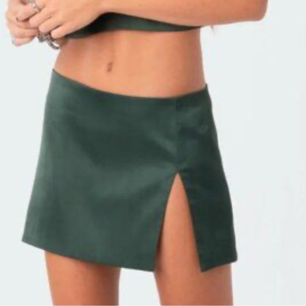 Edikted Silk Elegant Green Women's Skirt